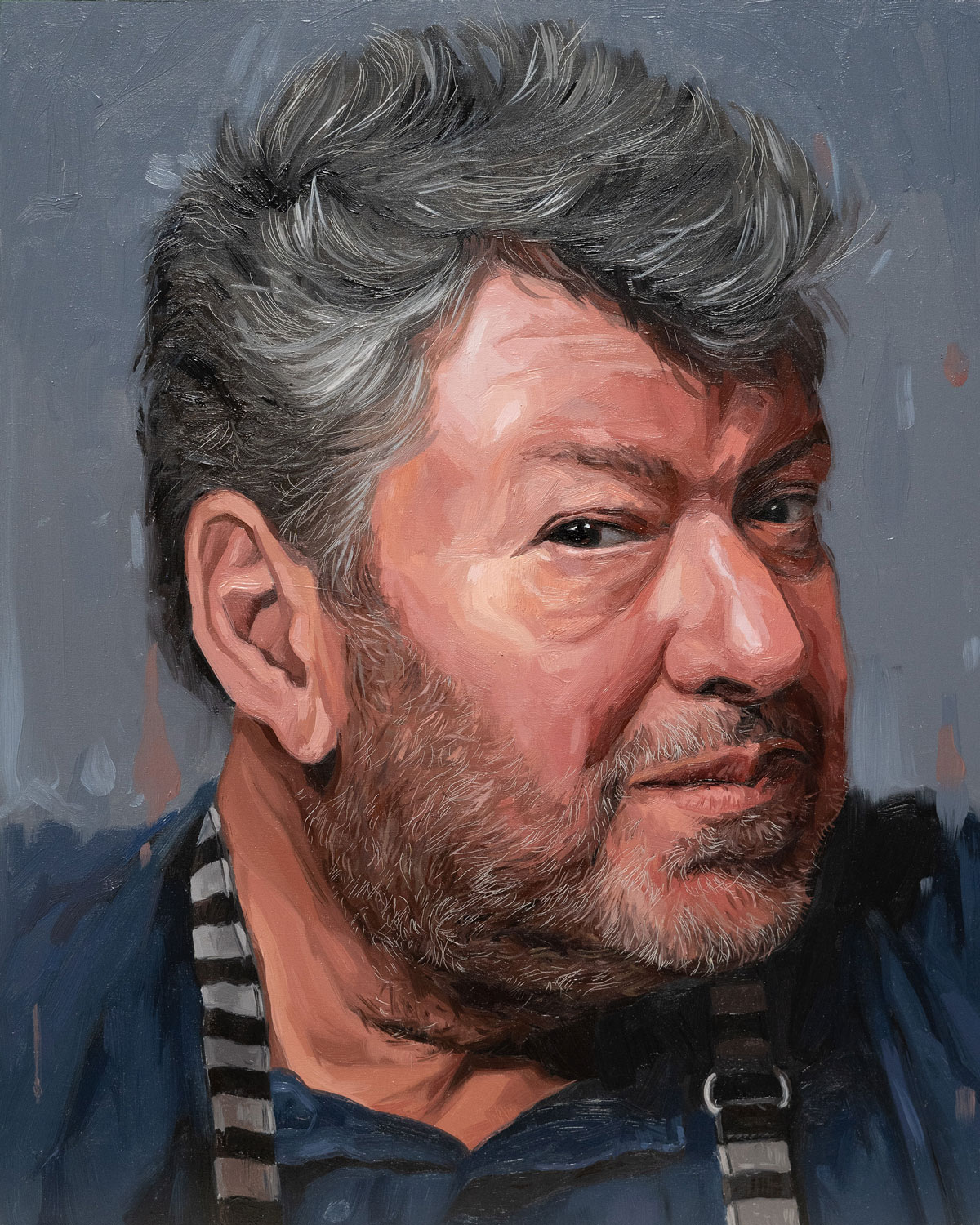 Dimitris Papazymouris Commissioned oil portrait of Dimitris Papazymouris by Oliver Winconek.